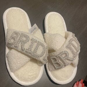 Kirklands White Bridal Slippers